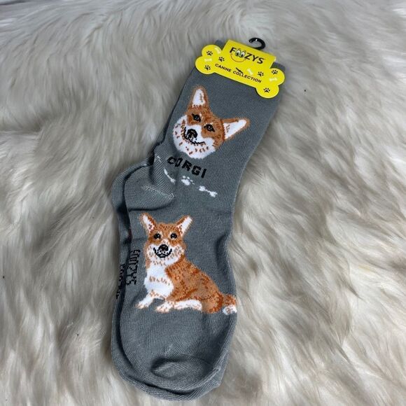 Foozy's Canine Collection Grey Corgi Socks - Picture 3 of 6